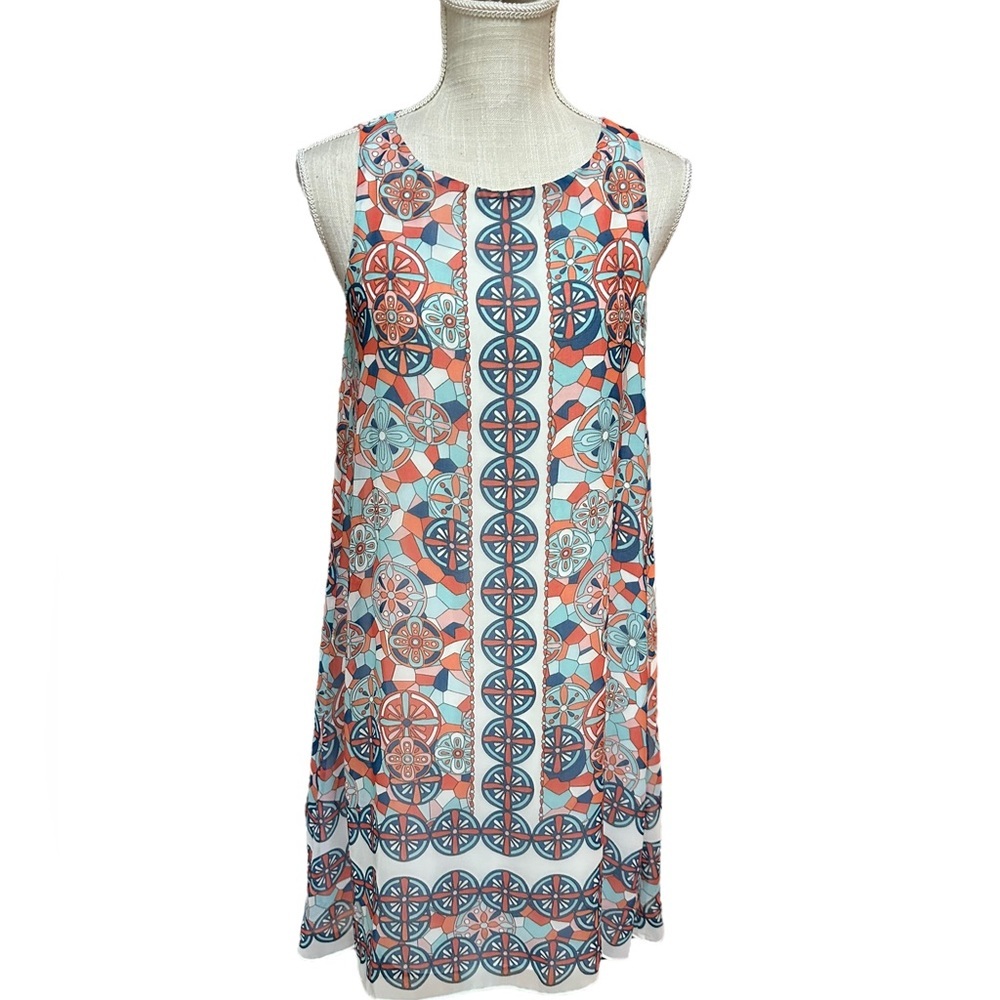 Max Studio Dress Woman's Medallion Print Summer Mini Dress Size‎ XS